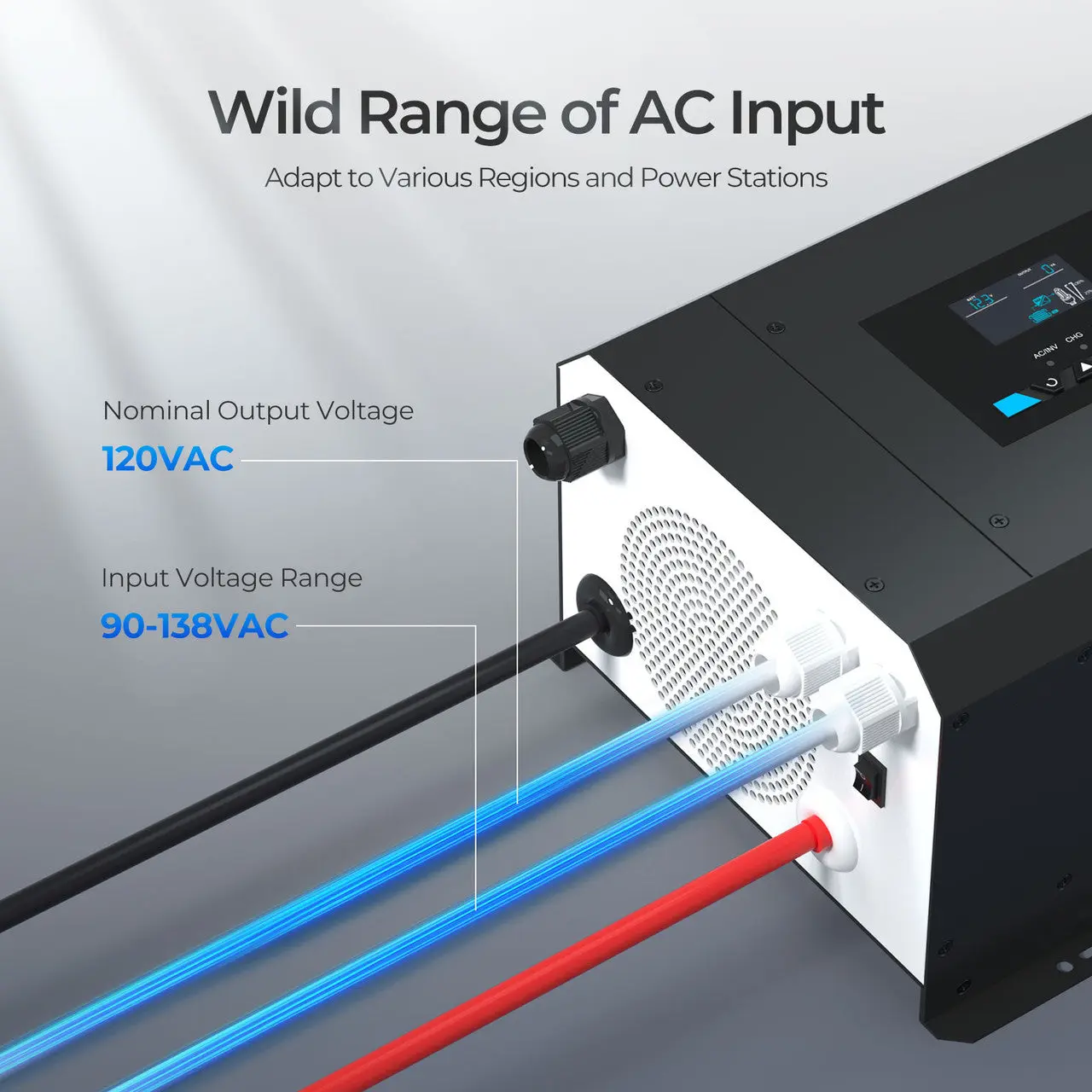 2000W 12V Pure Sine Wave Inverter Charger w/ LCD Display - Image 7