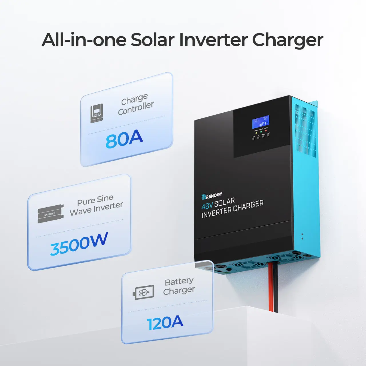 48V Standard Backup System – 50Ah Self-Heating LiFePO4 Battery & 3500W Solar Inverter Charger - Image 19