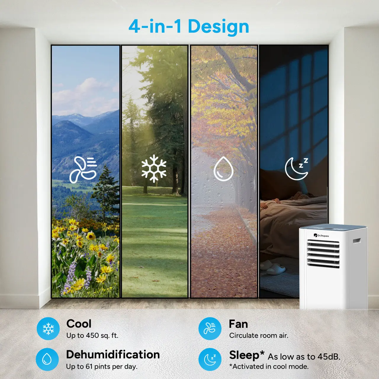 Dr.Prepare 10000 BTU Smart WiFi Portable Air Conditioner - Image 5