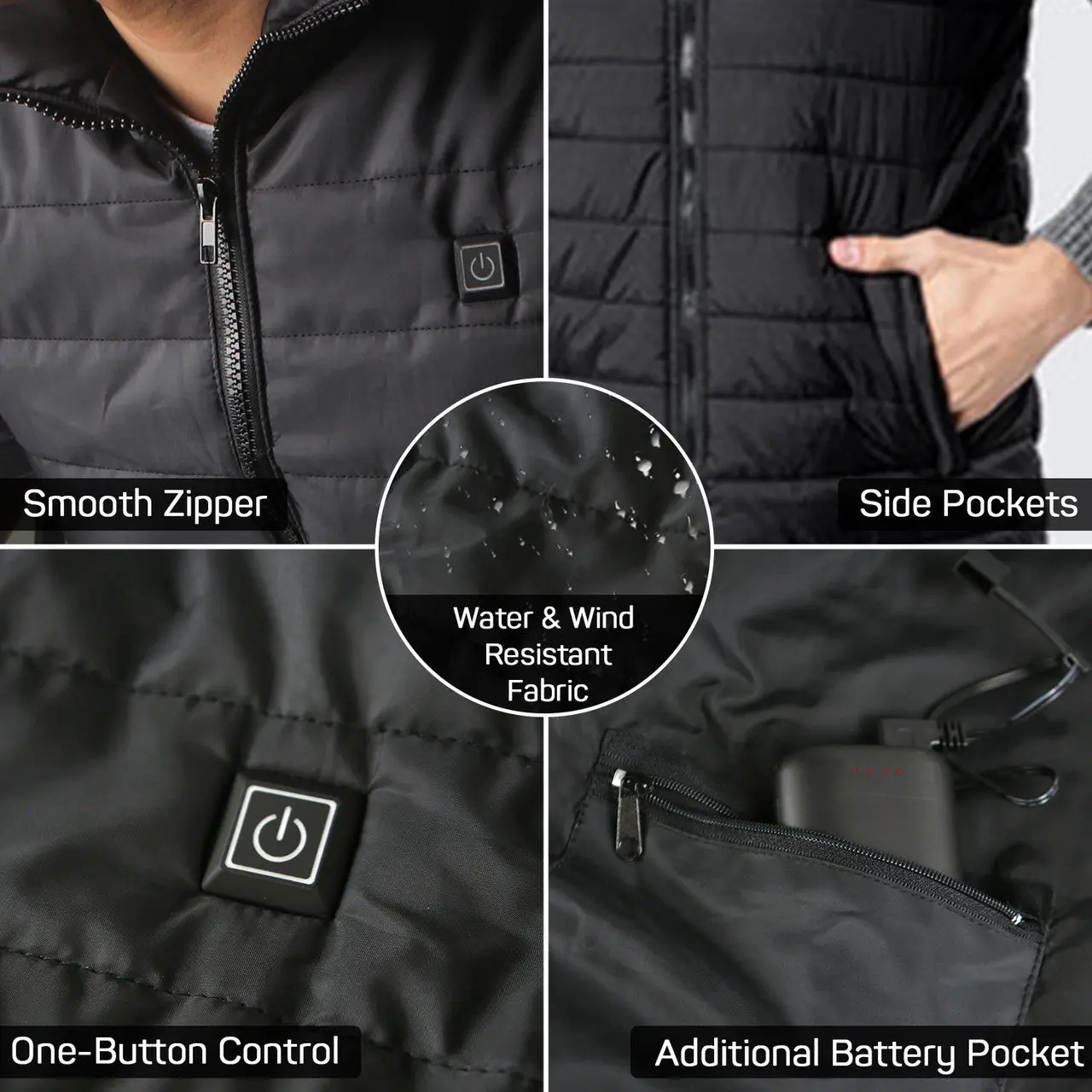 Dr.Prepare Unisex Heated Vest - 6 Heating Zones & Plus Size - Image 5