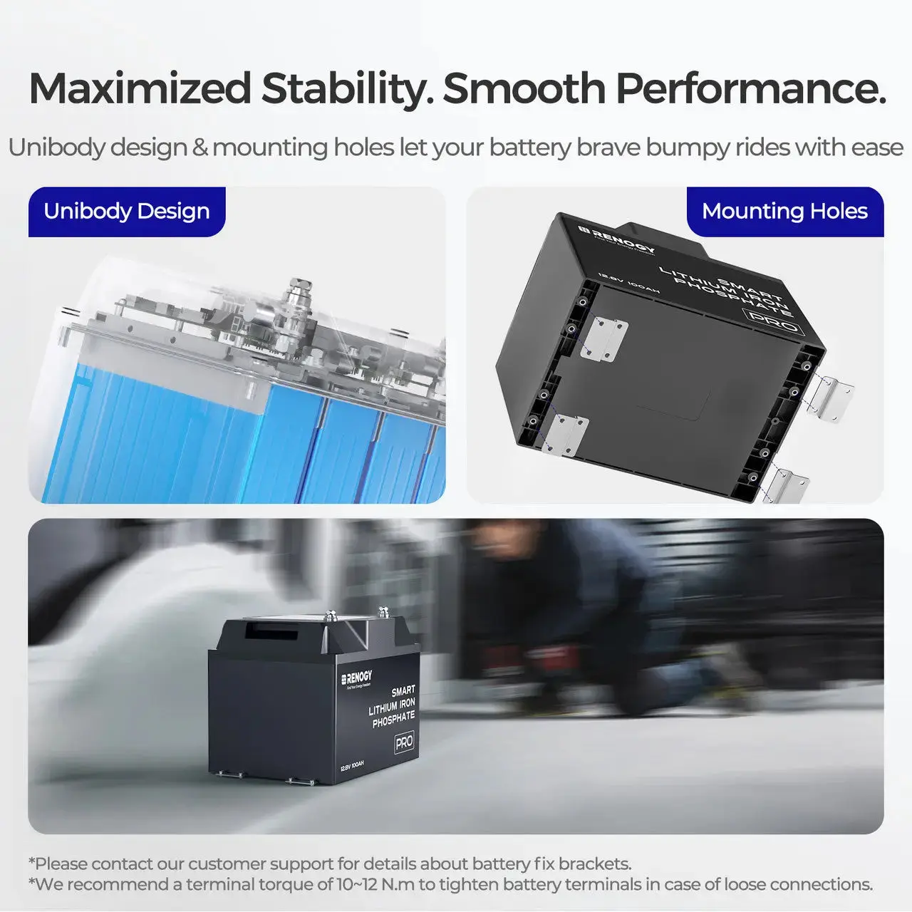 12V 100Ah Smart Lithium Iron Phosphate Battery w/Bluetooth & Self-heating Function | Pro Series - Image 10